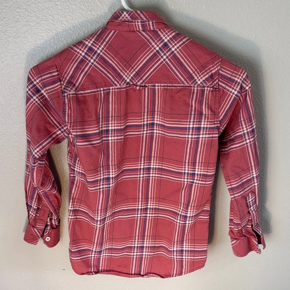 Boys' Red Plaid Button-Down Shirt -235sku